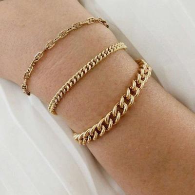 China Lead Free Nickel Free High End 18K Gold Plated For Women Link Chain Bracelet Jewelry Wholesale Stainless Steel Bracelet 2020 for sale