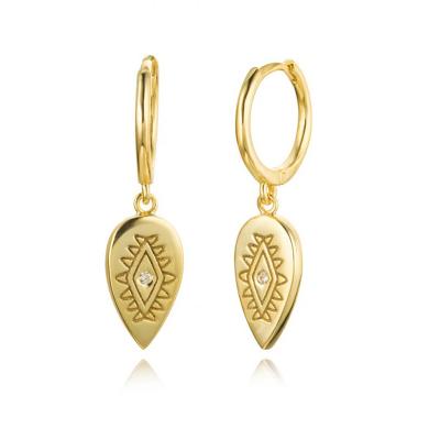 China Popular Boho Drop Earrings With Charm With Zirconia Jewelry Moder Evil Eye Circle Earrings for sale