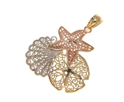 China Trendy Jewelry Coral Shell Combination Pendants Custom Polynesian Hawaiian Star Ocean Charms For Jewelry Making for sale