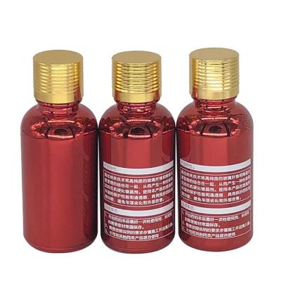 China High End Matte Skin Care / Health Cosmetic Glass And Jar Bottle For Lotion Plated Red Essential Oil Bottle for sale