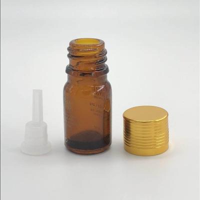 China Personal Care Essential Oil Health Manufacturers Stock 5ml Drop Cap Essential Oil Bottle For Skin Care, Amber Glass Bottle, Screen Printing for sale