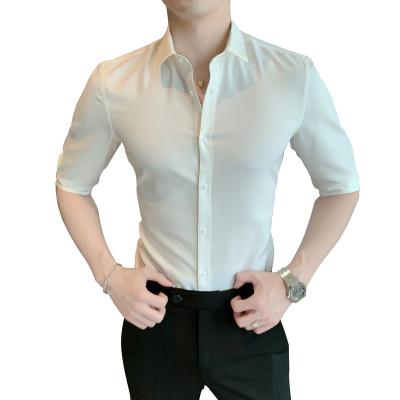 China Wholesale Slim Fit Half Sleeve Factory Direct Selling Men Dress Shirt Anti-pilling Formal Casual for sale