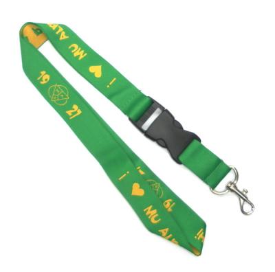 China Correia tecida verde Eco-Amigável do pescoço das correias com o gancho do metal de Carabiner à venda