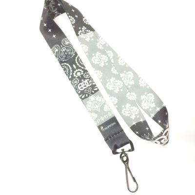 China Patone Color Dye Sublimation Lanyard , Black And White Heat Transfer Lanyard for sale