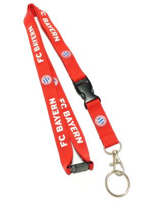 China Custom Red Breakaway Neck Strap Lanyard Silk - screen Printed With Metal Hook for sale