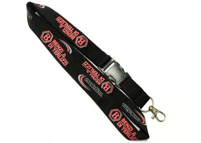 China Free Sample Custom Polyester Lanyards Safety Buckle Metal Hook , Flat polyester lanyard Type for sale