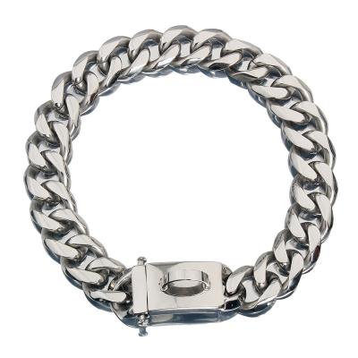 China 2020 DETACHED New Bulk Dog Collar The 316l Stainless Steel Silver Cuban Link Chain Martingale Dog Collar for sale