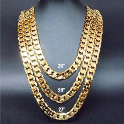 China CLASSIC 316l Stainless Steel Diamond Cut Italian Figaro 24k Gold Filled Chain for sale