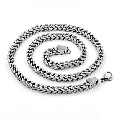 China Fashionable 316l Stainless Steel Men's Necklace Franco Silver Link Chain for sale