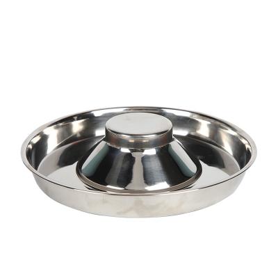 China Sustainable Wholesale Stainless Steel Dog Puppy Food Dish Large Slow Feeder Dog Bowl for sale