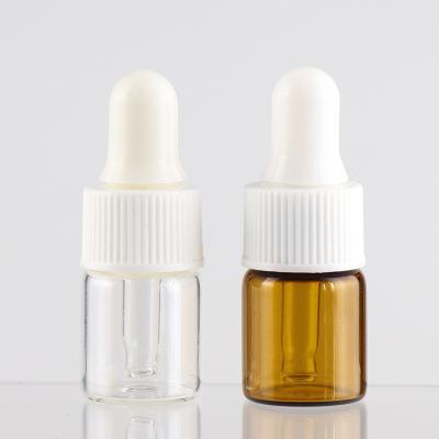 China Best 1/2/3ml Cosmetic Essential Oil Cosmetic Glass Bottle for sale