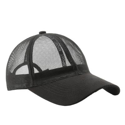 China COMMON Adult Mesh Fabric Print Logo Full Mesh All Mesh Trucker Hat for sale