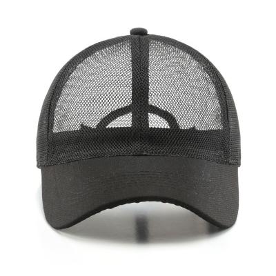 China COMMON Full Mesh Hat Embroidered Logo Printing Band Mesh Trucker Cap for sale