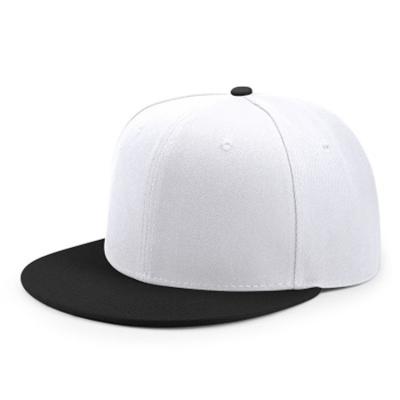 China White Two Tone COMMON Bill Plain Snapback Hats Flat Adjustable for sale