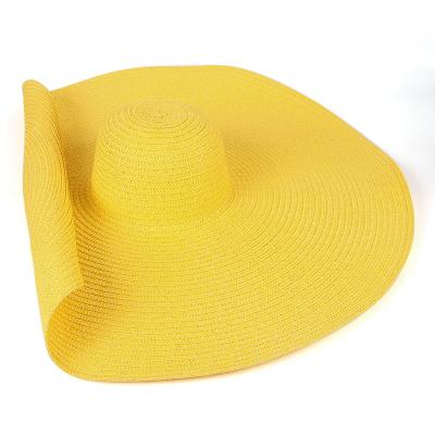 China Eco-Friendly Oversized Dye Brim Sun Hat 25cm For Women Outdoor Summer Dome Beach Sunshade Sunshade Hat With Big Brim for sale