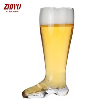 China German Biersiefel Authentic German Wholesale Cowboy Cooler Beer Drinking boot Biersiefel 50 oz. 1500ml Beer Boot Glass for sale