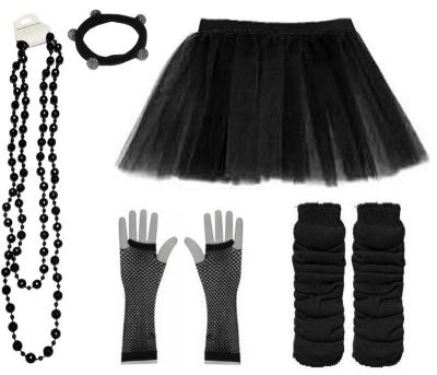 China Knee Gauze Skirt Five Piece Set Hen Party Classic Fashion Bead Chain Gloves Polyester Fiber Bracelet for sale