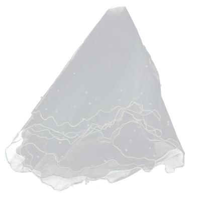 China Wedding Dress Veils Edge PESENAR Hen Party Supplies Pearl Wedding Veil Bridal Lace Tulle Chapel Wedding Veil for sale