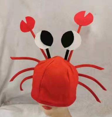 China PESENAR Plastic Lobster Hat Fashion Halloween Accessories Headband Ocean Series Clothing Accessories Rainbow Fabric Cute Hat Cosplay for sale