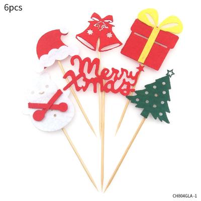 China Theme Paper Party Christmas PESENAR Yiwu Cake Baking Set Decoration For Cake Supplies Christmas Cake Wholesale Card Insert for sale