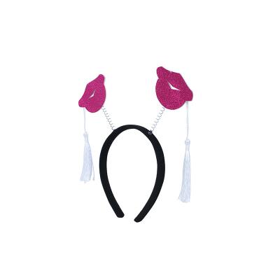 China Plastic Felt Graduation Favor Headband Decoration Lips Hair Circle Graduation Decorations Party Supplies for sale