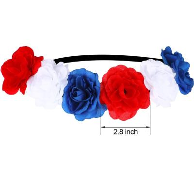 China PESENAR Polyester Fiber Independence Day 4th of July Accessories Hang American Flag Hair Band Necklace Glasses Printed for sale