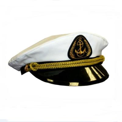 China White Hat Character Captian Polyester Fiber Creative Captain Captian Navy Uniform Sailor Hat For Party Cosplay Costume Accessory for sale