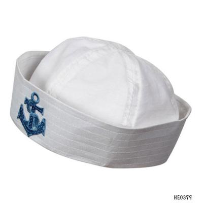 China 2022 Wholesale Custom Cheap White Adult Navy Character Captain Hat Customized Embroidery Military Sailor Hats For Sale for sale