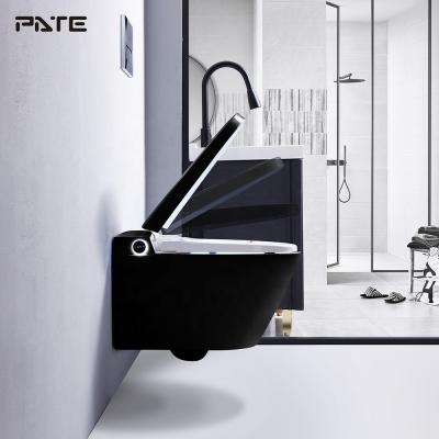 China CE European Standard Auto Operation Watermark And Auto Wc Toilet Wall Hung Smart Matt Black for sale