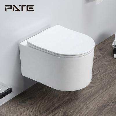 China Concealed Beach 180mm White Ceramic Hung Wc Restaurant Small Toilet Back to Wall for sale