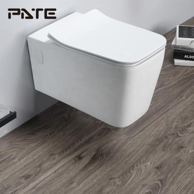 China Wall Hung Ceramic Square Toilet Bowl Hidden Ceramic Bathroom Water Saving Tank White for sale