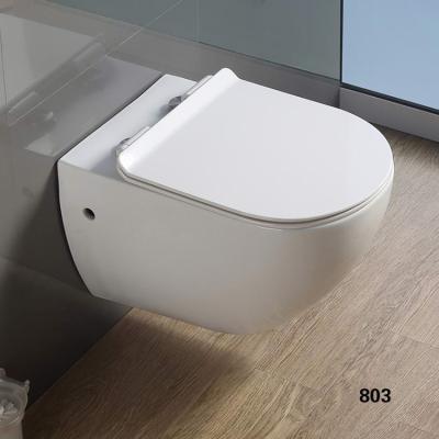 China High Quality European Standard Ceramic Concealed Cistern Bathroom WC Wall Hung Toilet With UF Slim Seat Cover for sale