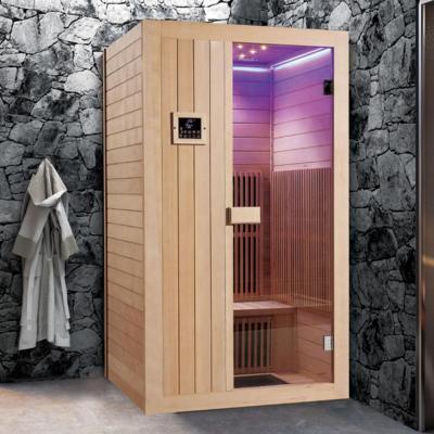 China Custom Indoor Wooden Computer Control Panel 1 Person Sauna Room For Apartment for sale