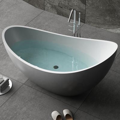 China China Factory Wholesale Custom White Acrylic Artificial Stone Oval Freestanding Bathtubs for sale