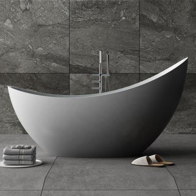 China Free Size Custom Solid Resin Acrylic Solid Outdoor Artificial Stone Bathtub For Adult for sale