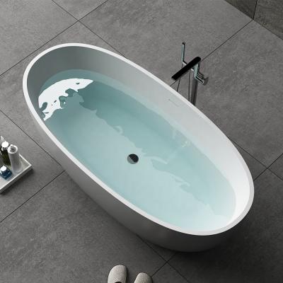 China Free Standing Resin 2 Person Acrylic Solid Outdoor Round Stone Bathtub Free Standing Bathtub for sale