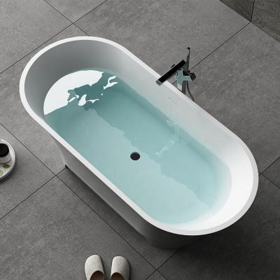 China Freestanding Acrylic Solid Outdoor Standard Soaker Bathtubs Artificial Stone Sizes for sale