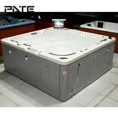 China Body Massage Hotel Soaking Swimming Pool Acrylic Outdoor Large Square Massage Bathtub Spa for sale