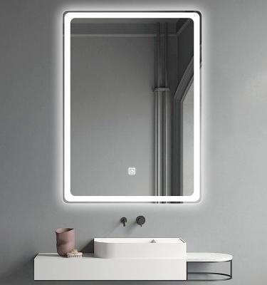 China Hot Factory Selling Magnifying Bathroom Light Wall Mounted Smart Vanity Mirror LED Silver Fog Mirror For Hotel for sale