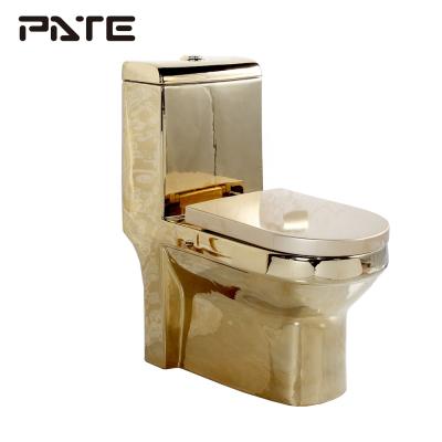 China Automatic Operation Ceramic Gravity Flushing Floor Mounted Bidet Cheap Golden Toilet Bowl for sale