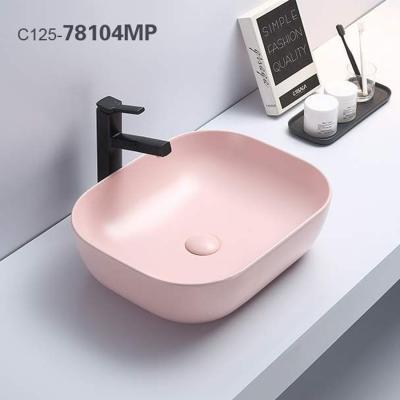 China Eco-Friendly Modern Countertop Matt Ceramic Hand Washing Basin Rectangular for sale