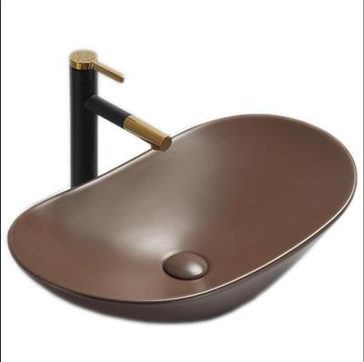 China Wholesale Solid Outdoor Basin Oval Matt Color Wash Basin For Bathroom Sink Hand Wash Basin for sale