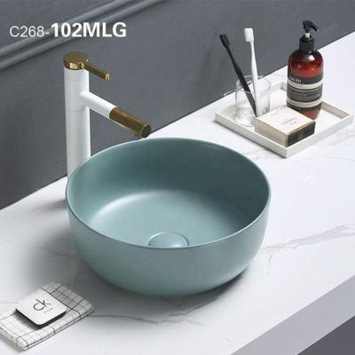 China Modern Eco-friendly Art Sink Colorful Hand Basins Bathroom for sale