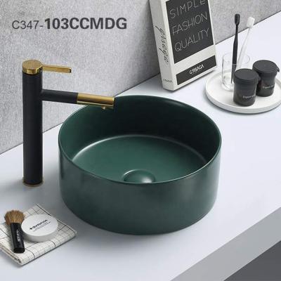 China China Factory Price Eco-friendly Face Wash Sink Green Bathroom Sink for sale