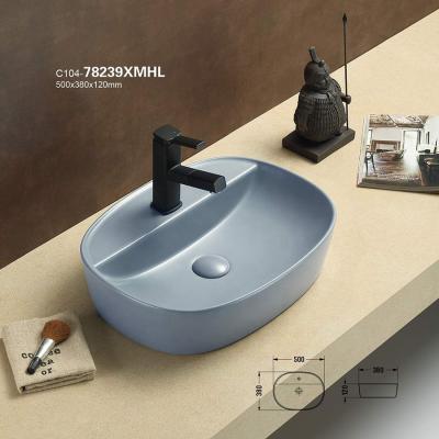 China Custom Modern Eco-Friendly Matt Ceramic Bathroom Art Sink Basin for sale