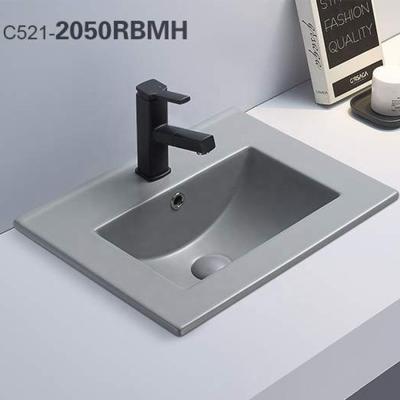 China Good Prices Modern Square Bathroom Matt Ceramic Wash Basin Eco - Friendly for sale