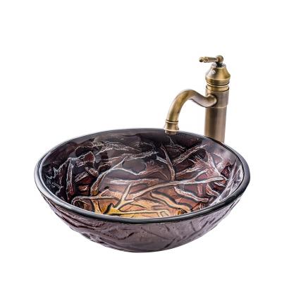 China New Color Contemporary Best Selling Countertops Crystal Glass Art Wash Basin for sale