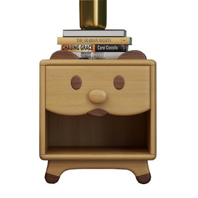 China Durable Environmental Cartoon Design Health Painting Bedside Table Nightstand Adorable Animal Storage Table For Kids Child Baby for sale