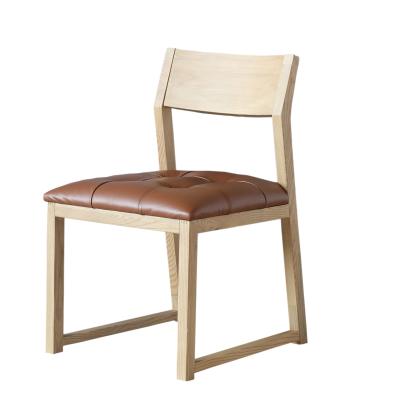 China Durable Solid Ash Wood Upholstered Restaurant Dining Chair Modern Fabric Padded Seat Chairs For Dining Room Kitchen for sale