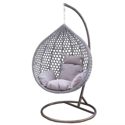 China Modern Hot Sale PE Rattan Egg Chair Outdoor Leisure Wicker Patio Hanging Swing Chair for sale